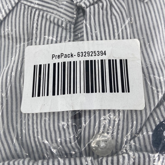 Abercrombie & Fitch Women's White Gray Striped Long Sleeve Button-Up Shirt Sz S - Picture 8 of 8